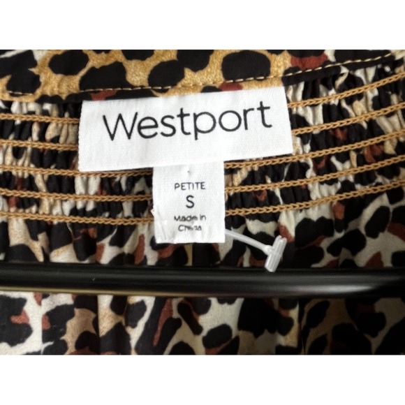 Westport Animal Print Blouse Size Small Long Sleeve Polyester Chic Classic - Picture 4 of 8